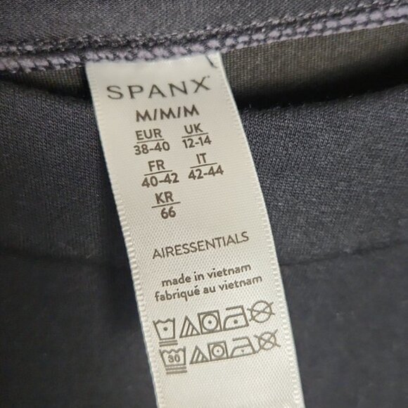 NWT SPANX AirEssentials Side Stripe Midi Dress Black White Medium Air Essentials - Picture 6 of 7